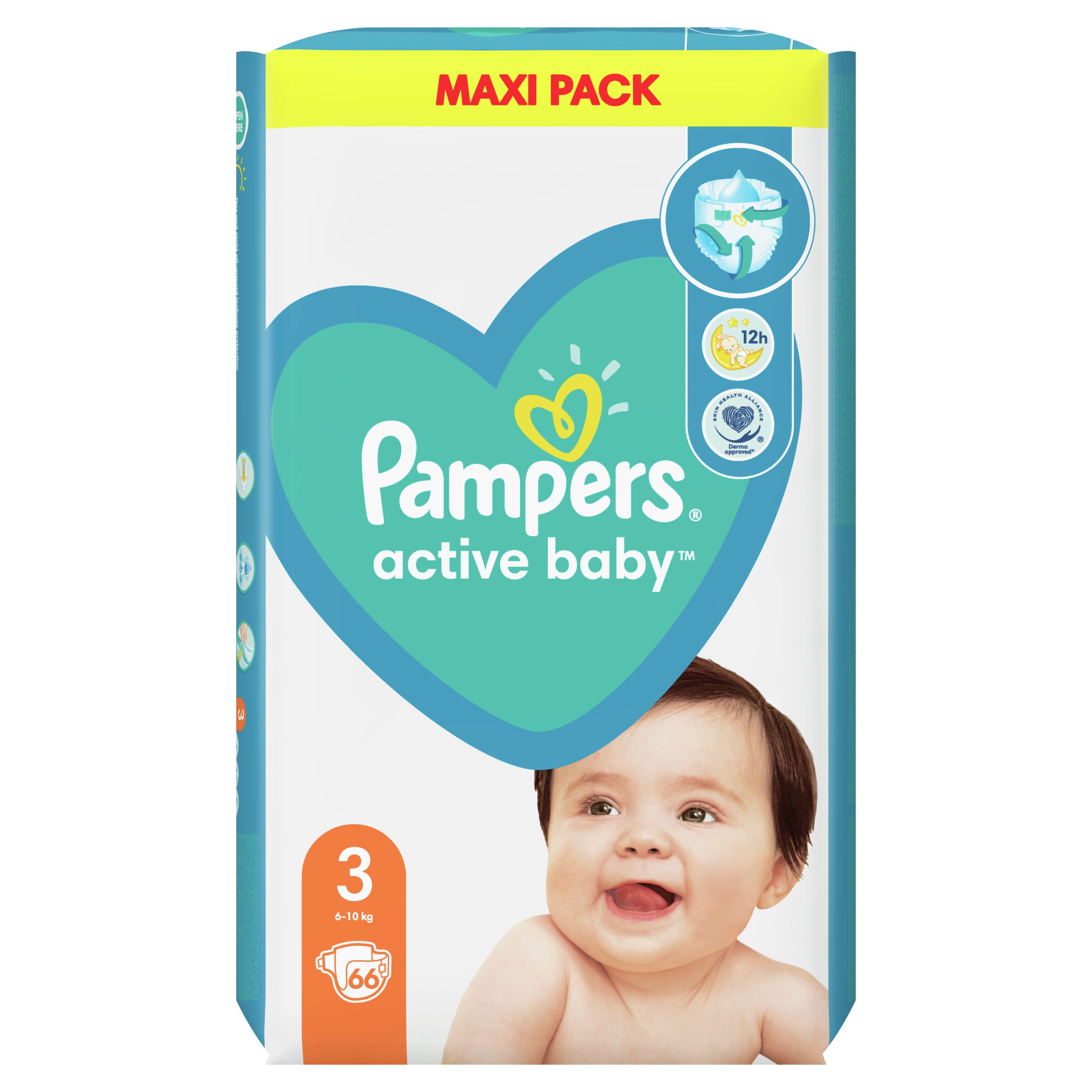Scutece bebelusi Pampers - Active Baby 3, 66 buc.