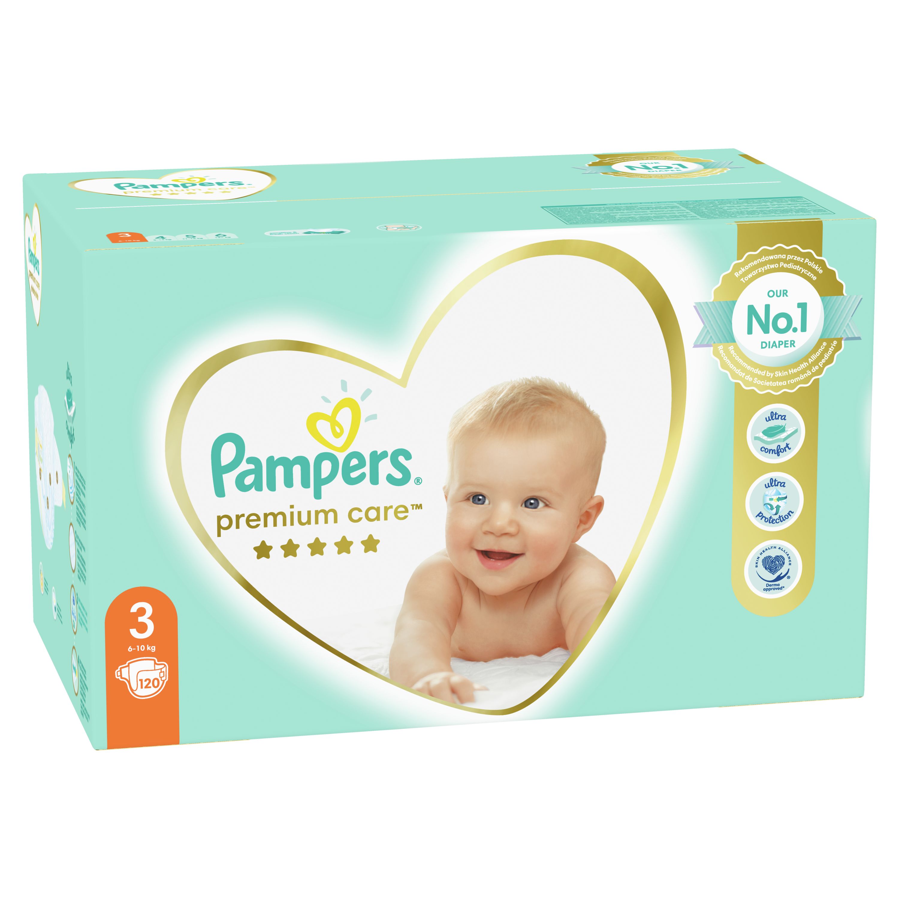 Scutece bebelusi Pampers - Premium Care 3, 120 Buc.