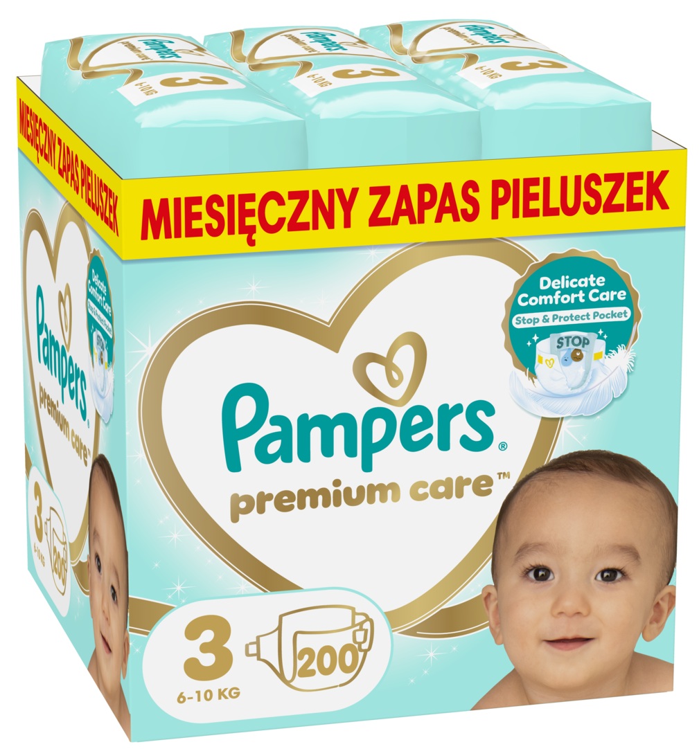 Scutece Premium Care, marimea 3, 6-10 kg, 200 bucati, Pampers - imagine 2