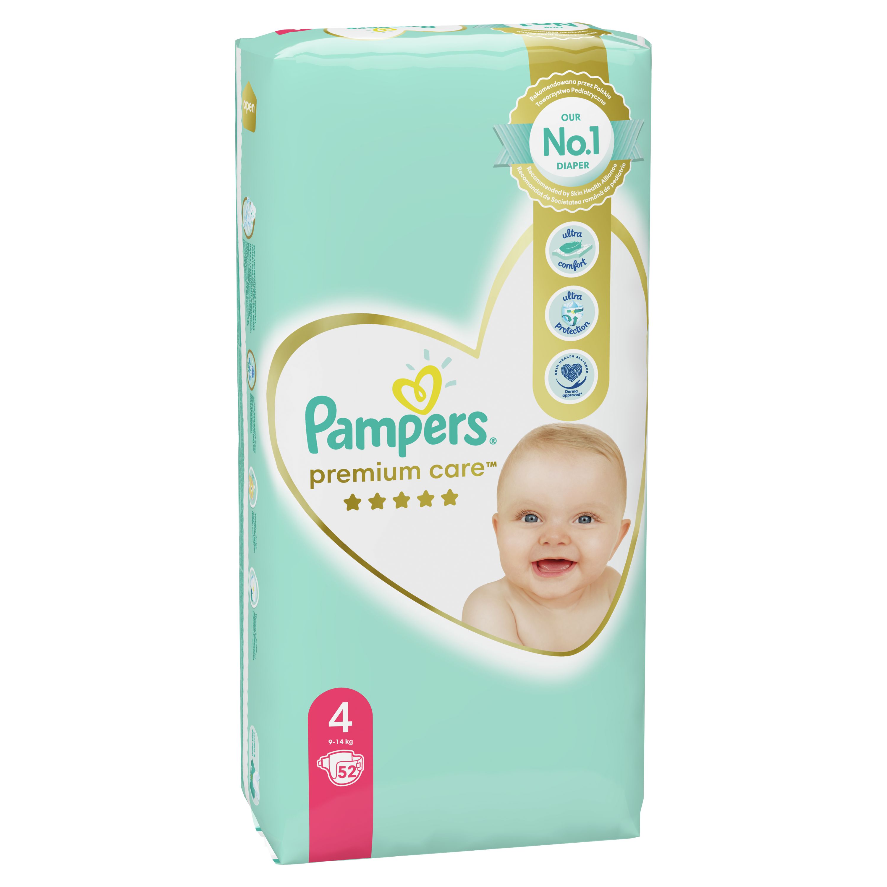 Scutece bebelusi Pampers - Premium Care 4, 52 buc.