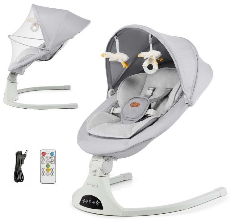 Șezlong pentru bebeluși 2 în 1 KinderKraft - Tulsy, Grey