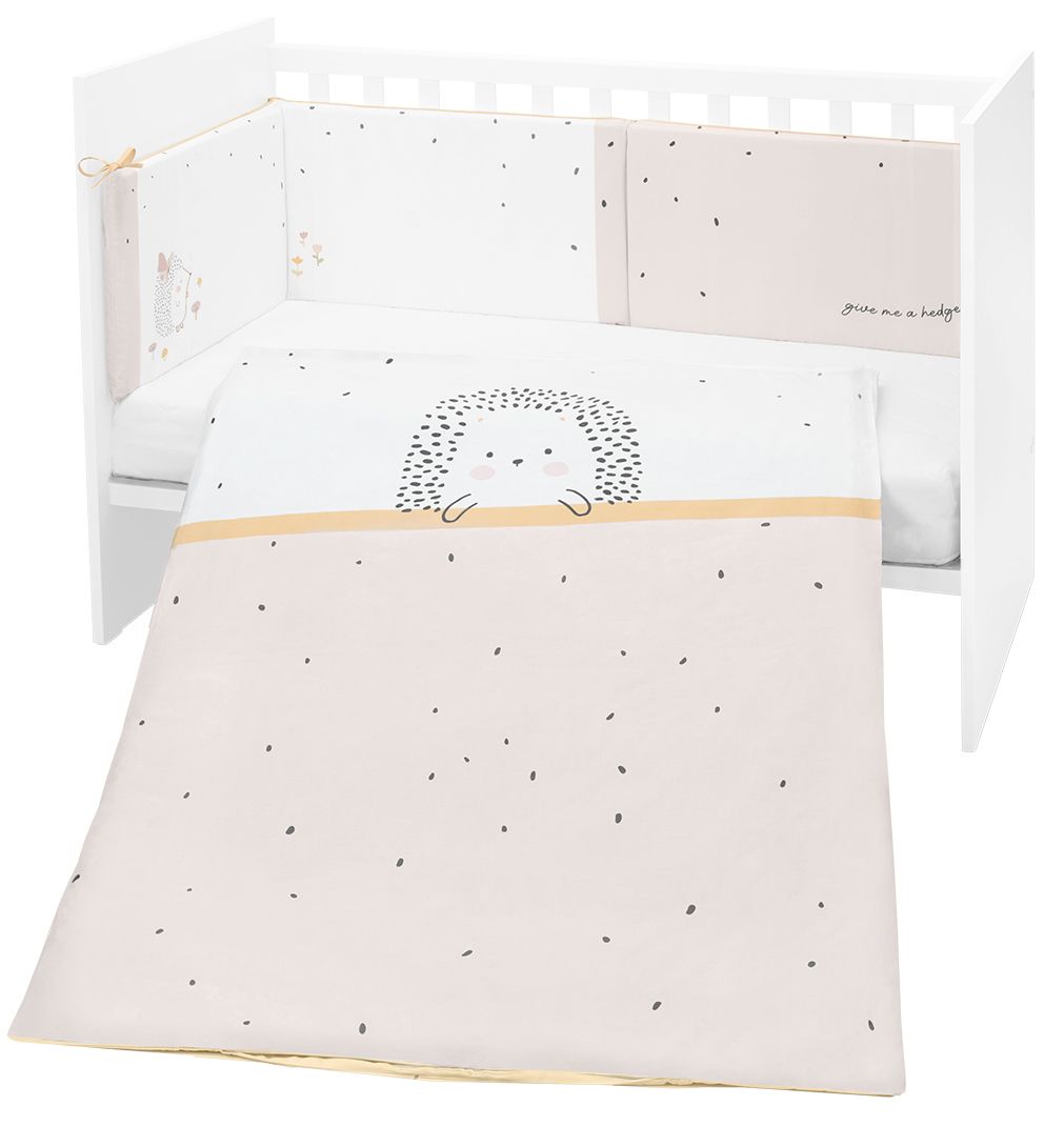 Set de 2 piese de lenjerie de pat pentru copii KikkaBoo - EU style, 60 х 120 cm, Hedge hugs