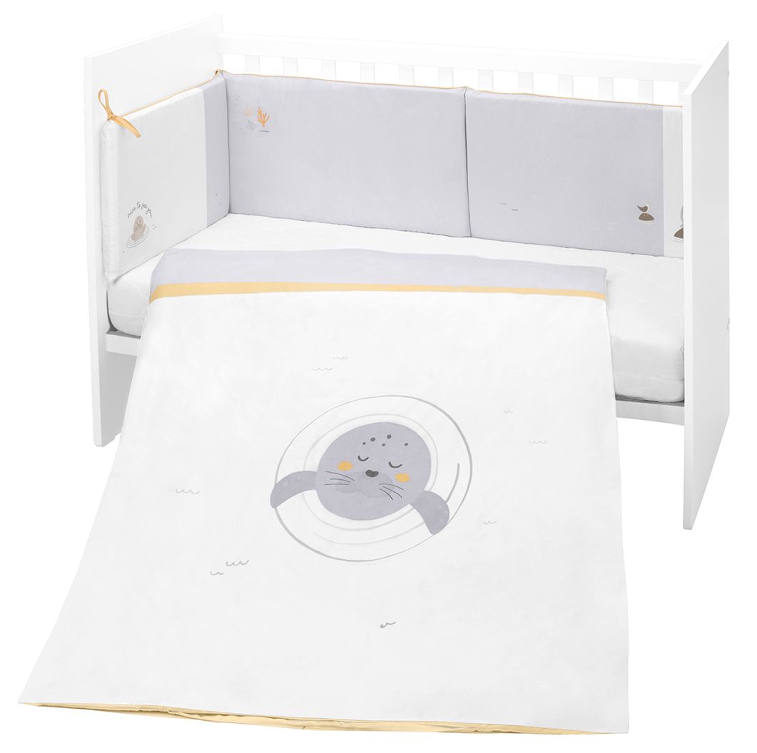 Set de 2 piese de lenjerie de pat pentru copii KikkaBoo - EU style, 60 х 120 cm, Seally Me