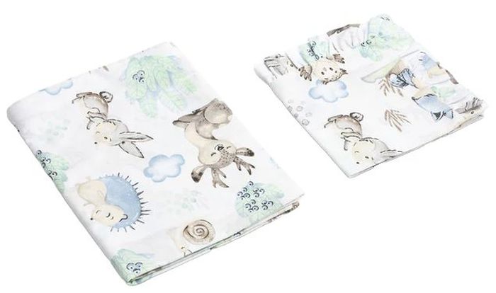 Set lenjerie de pat pentru copii din 2 piese Sensillo - Animale , 100 x 135 cm