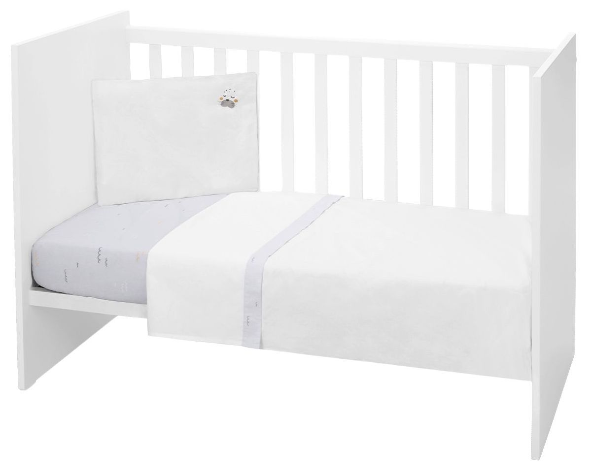 Set lenjerie de pat pentru copii din 3 piese KikkaBoo Seally Me - EU style, 60 х 120 cm