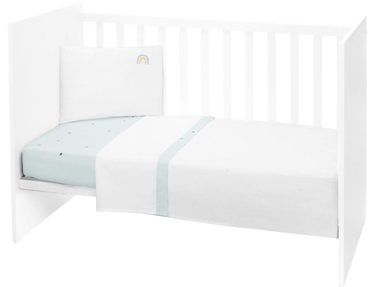 Set lenjerie de pat pentru copii din 3 piese KikkaBoo Stripy Friends - EU style, 60 х 120 cm