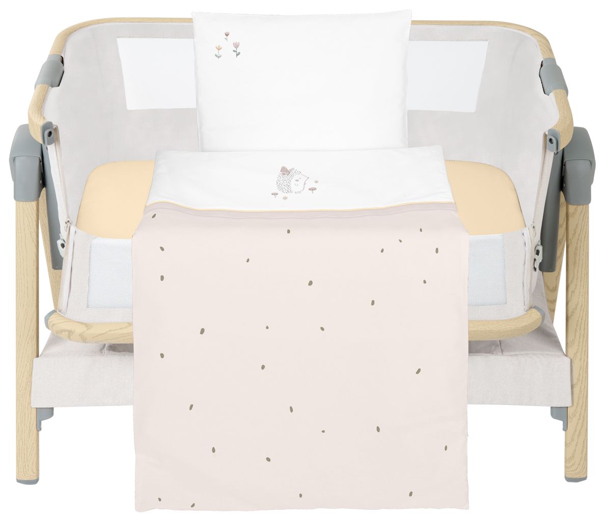 Set lenjerie de pat din 3 piese pentru mini patut  KikkaBoo Hedge-hugs