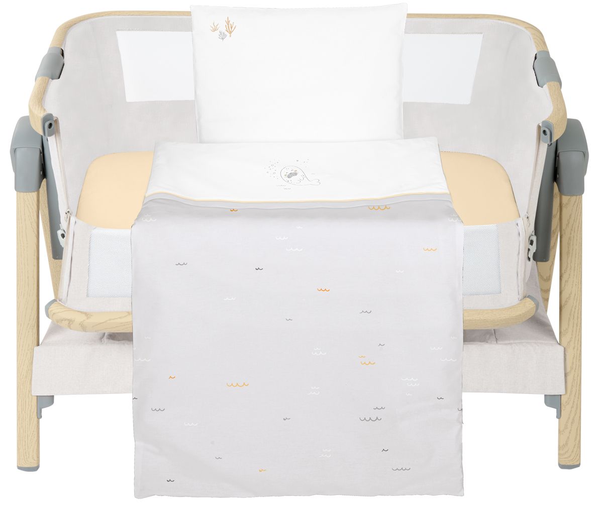 Set de dormit din 5 piese pentru mini patut  KikkaBoo Seally Me