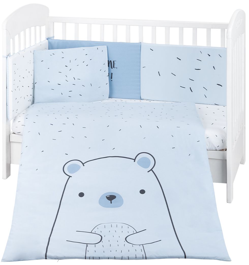 Set de dormit pentru bebelusi din 6 piese KikkaBoo - Bear with me, albastru, 70 x 140 cm