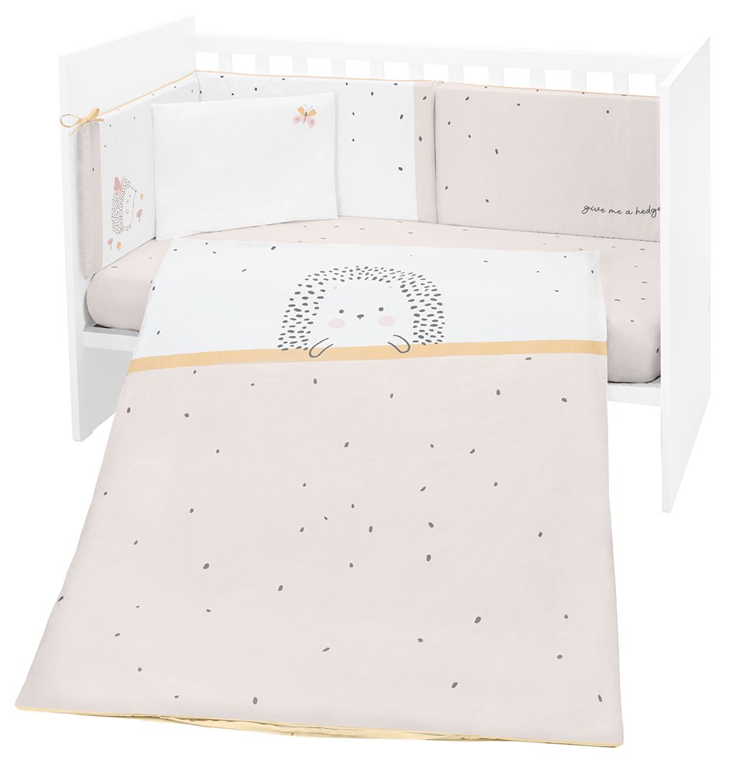 Set de 6 piese de lenjerie de pat pentru copii KikkaBoo - Hedge hugs, 60 х 120 cm