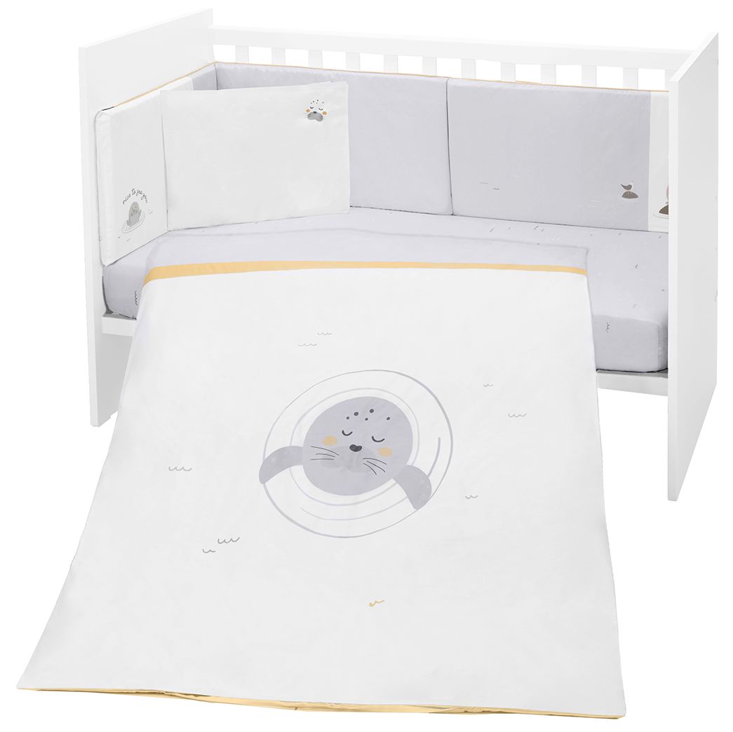 Set dormitor bebeluș din 6 piese KikkaBoo Seally Me - 70 х 140 cm