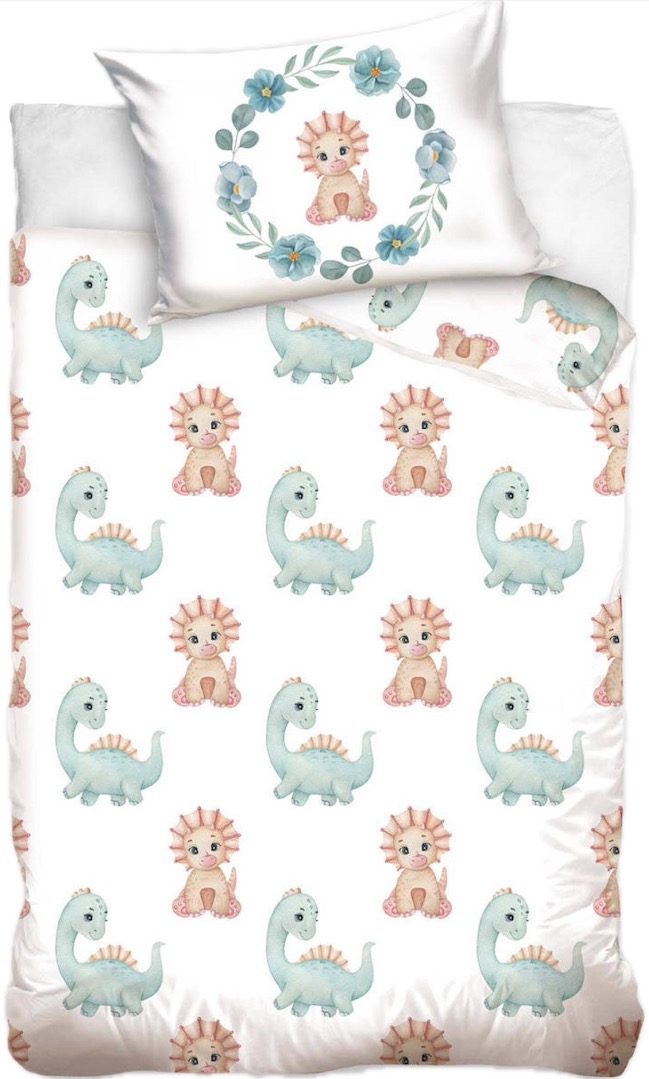 Set lenjerie de par pentru bebeluși Sonne - Dinozauri, 2 părți