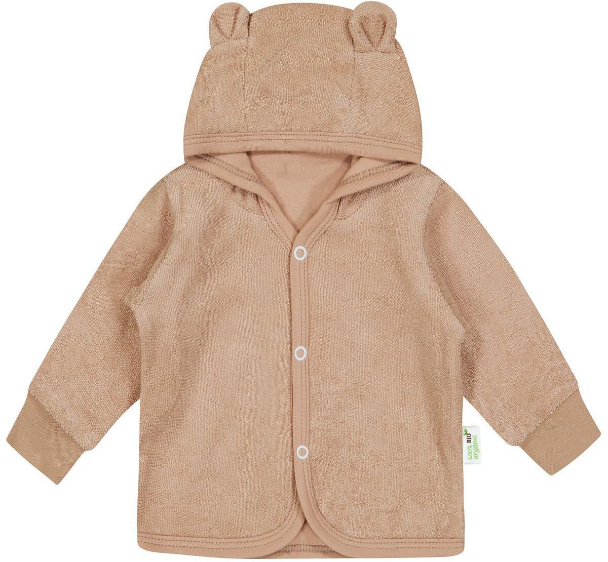 Hanorac cu urechi pentru copii Bio Baby - 68 cm, 4-6 luni, maro frotte