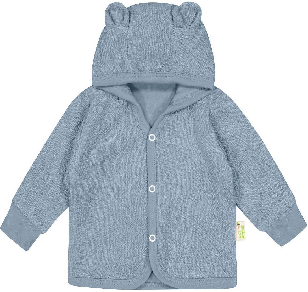 Pulover cu urechi pentru copii Bio Baby - 74 cm, 6-9 luni, albastru frotte