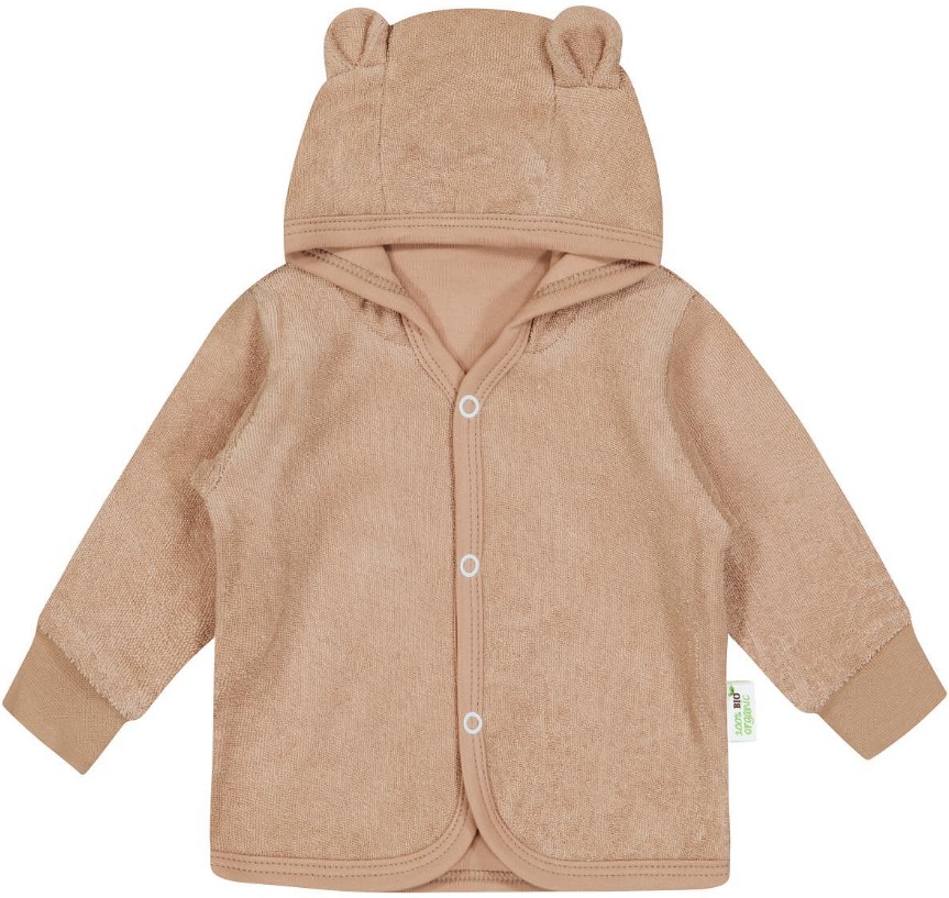 Hanorac cu urechiușe pentru bebeluși Bio Baby - 86 сm, 12-18 luni, frotir maro