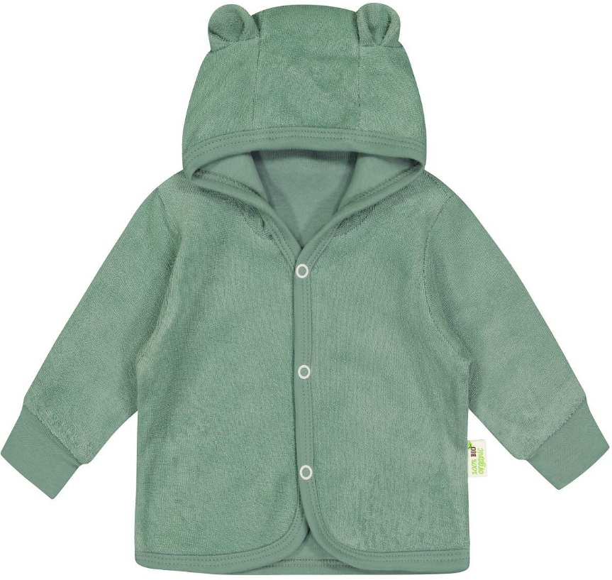 Hanorac cu urechiușe pentru bebeluși Bio Baby - 86 сm, 12-18 luni, frotir verde