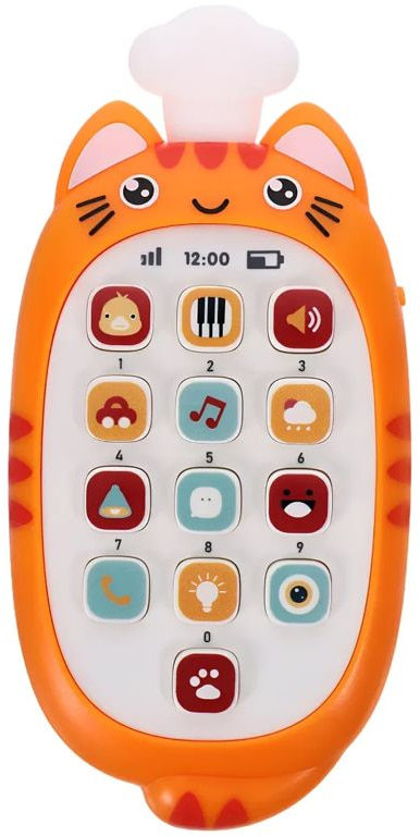 Telefon pentru bebeluși cu jucărie de dentiție Raya Toys - Bei Bi Mobile, Pisică