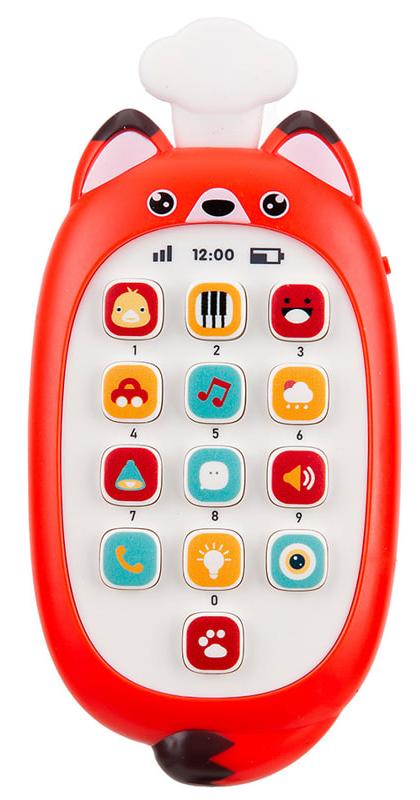 Telefon pentru bebeluși cu jucărie de dentiție Raya Toys - Bei Bi Mobile, Vulpe