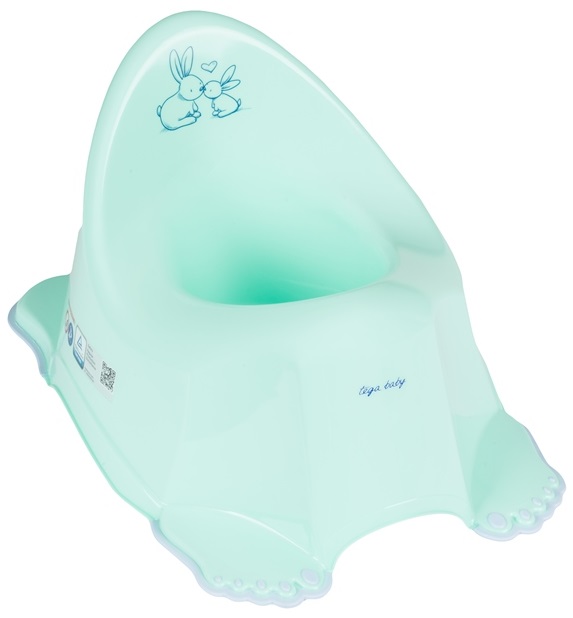 Oliță muzicală anatomică pentru bebeluşi Tega Baby - Iepuraș, Mint