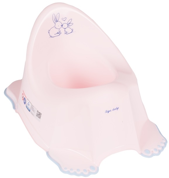 Oliță muzicală anatomică pentru bebeluşi Tega Baby - Iepuraș, Roz