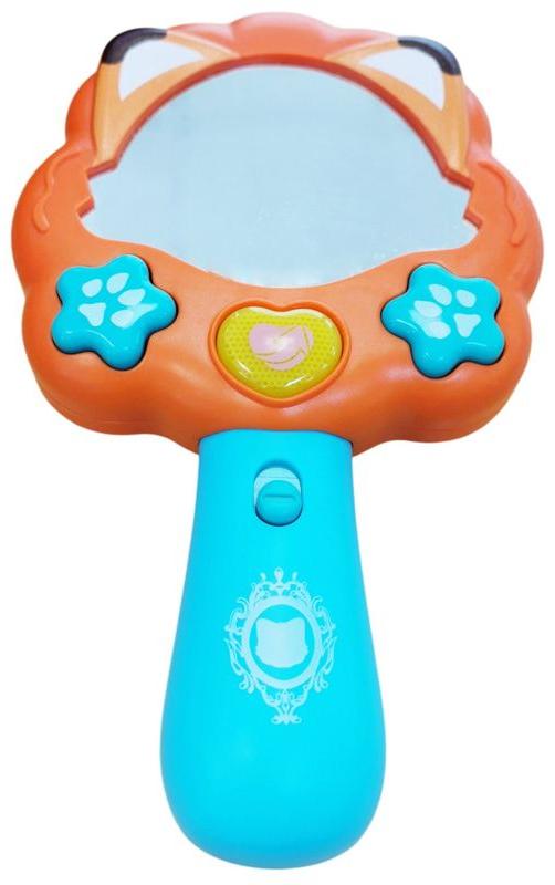 Oglindă muzicală pentru bebeluși Raya Toys - Vulpe, albastru