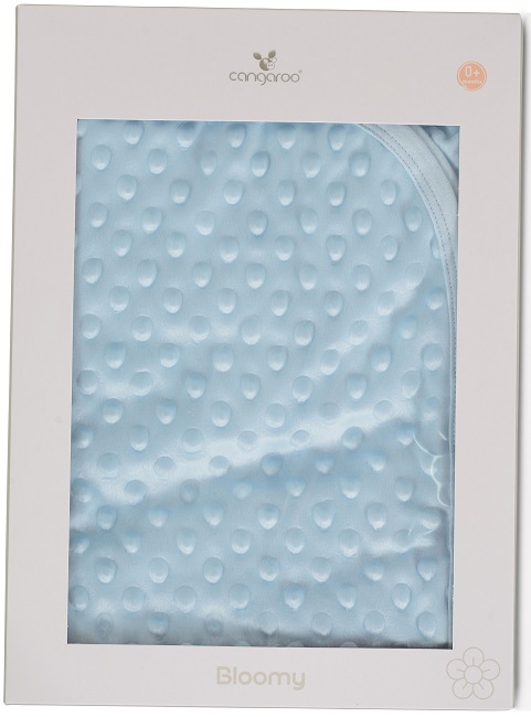 Pătură pentru copii Cangaroo - Bloomy, 80 x 90 cm, albastru