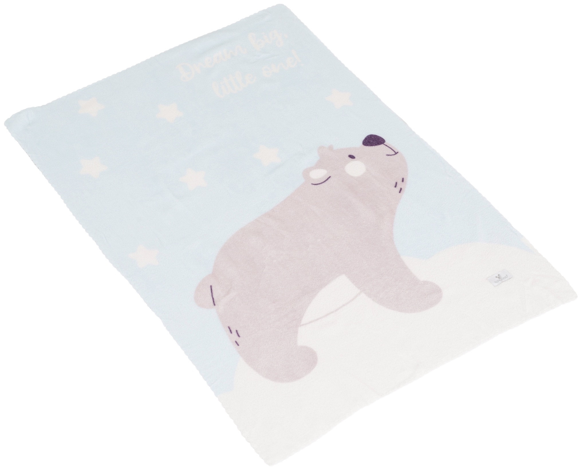 Păturică pentru bebeluși Cangaroo - Dreamy bear, 75 х 100 cm, albastru