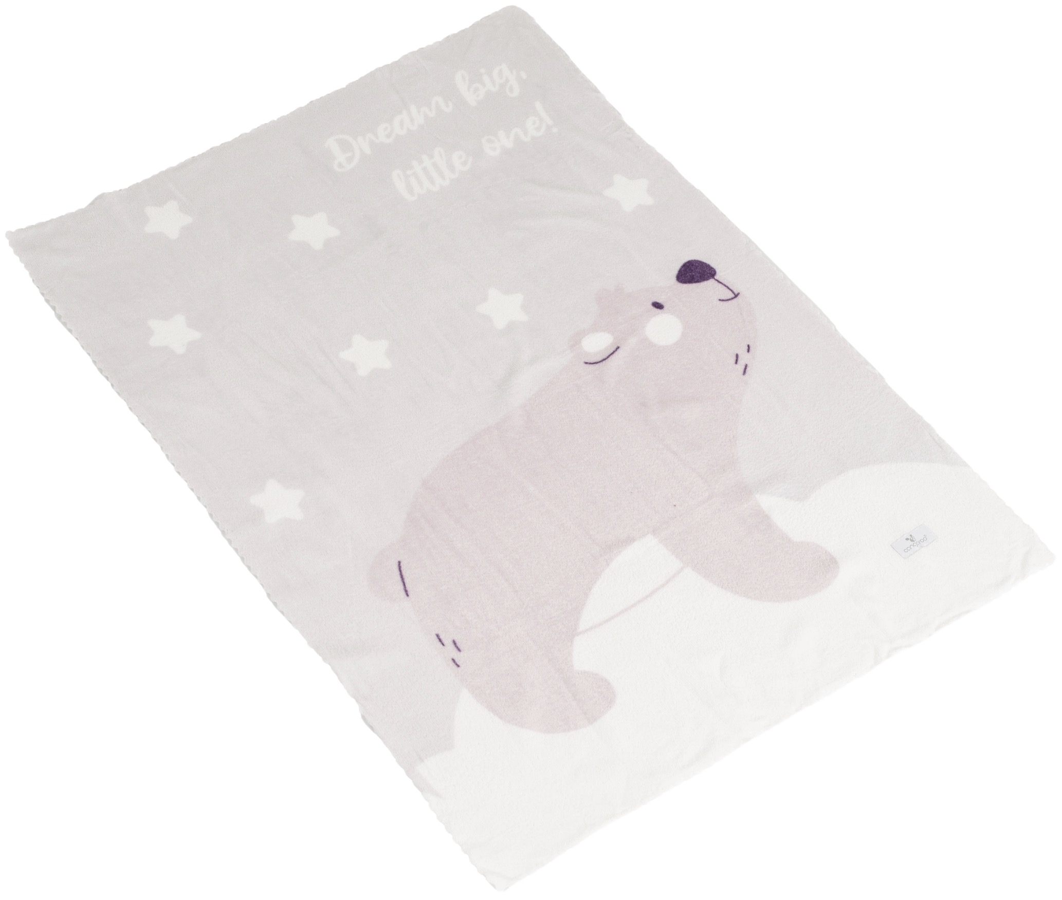 Păturică pentru bebeluși Cangaroo - Dreamy bear, 75 х 100 cm, gri