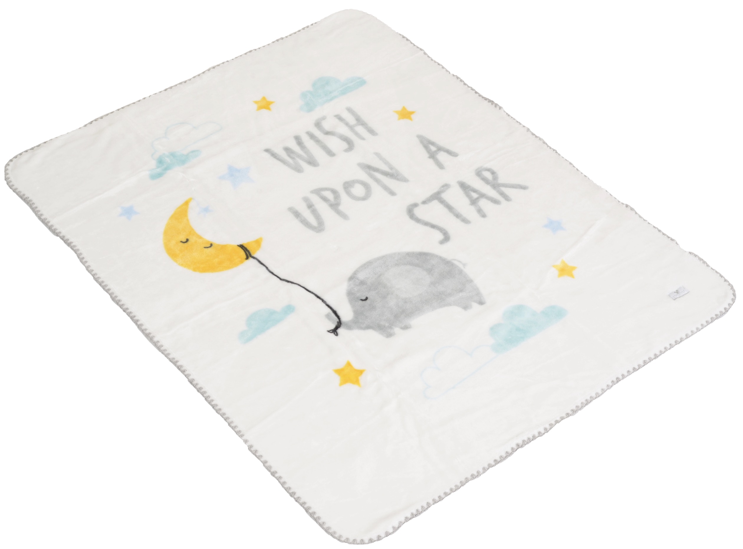 Pătură pentru bebeluși Cangaroo - Softy Wish a upon a star, 110 х 140 cm, alb