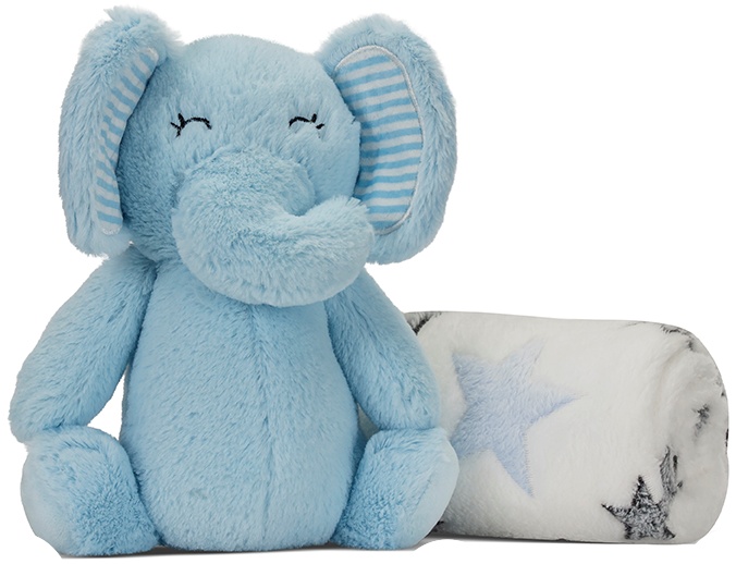 Pătură pentru bebeluși Lorelli - Nappy, 90 х 75 cm, elefant albastru