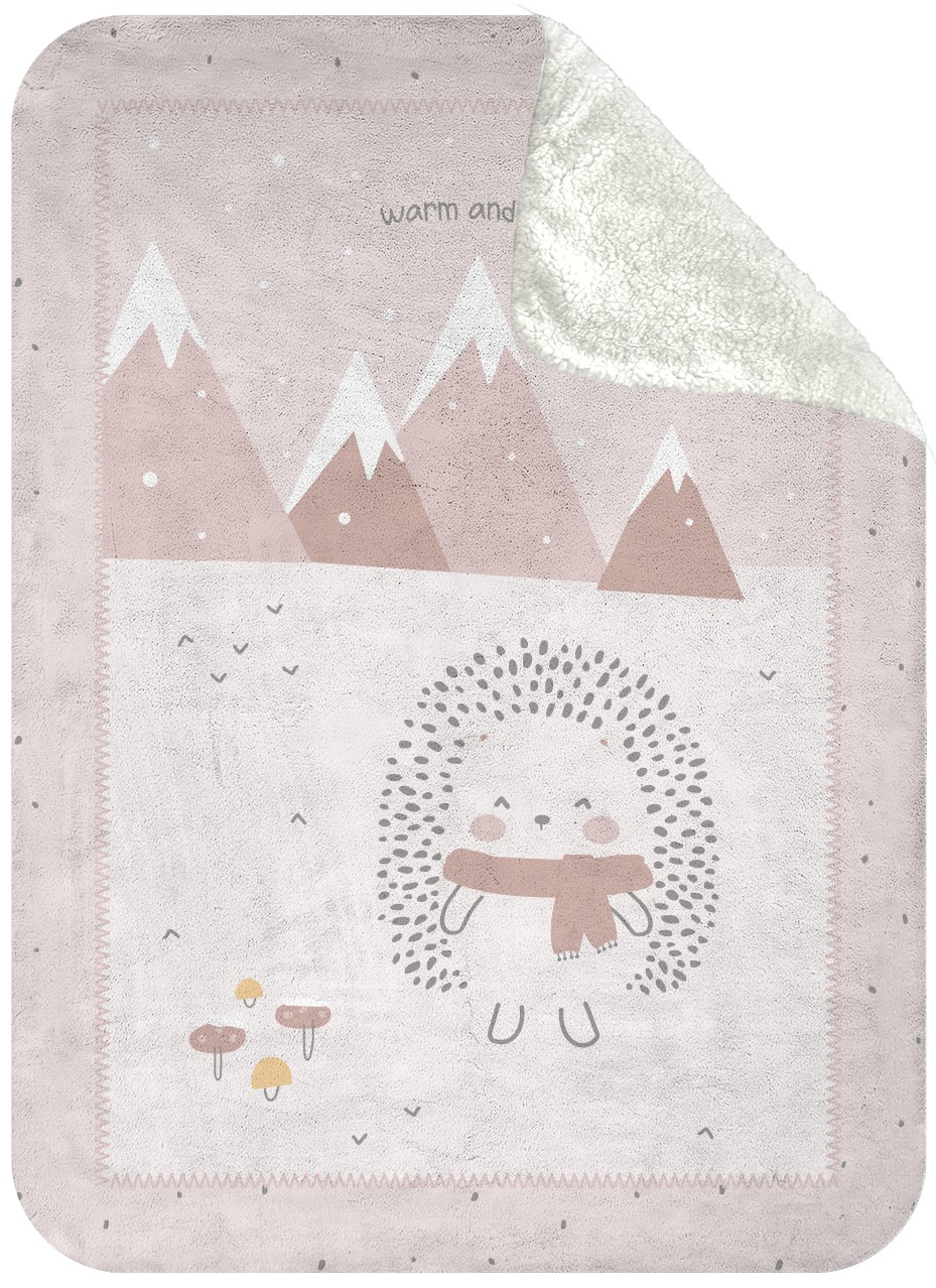 Pătură pentru copii Sherpa KikkaBoo - Hedge-hugs, 80 x 110 cm