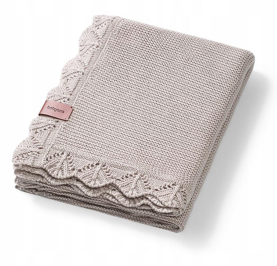 Pătură tricotată pentru bebeluși din bambus BabyOno - 75 x 100 cm, bej