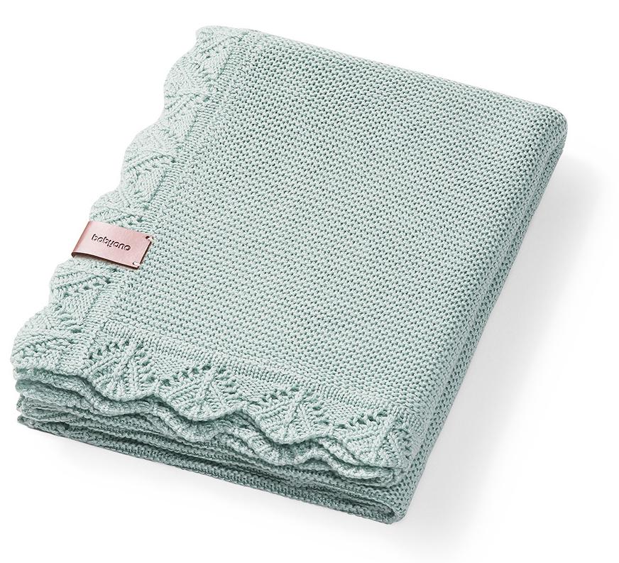 Pătură tricotată pentru bebeluși din bambus BabyOno - 75 x 100 cm, mentă