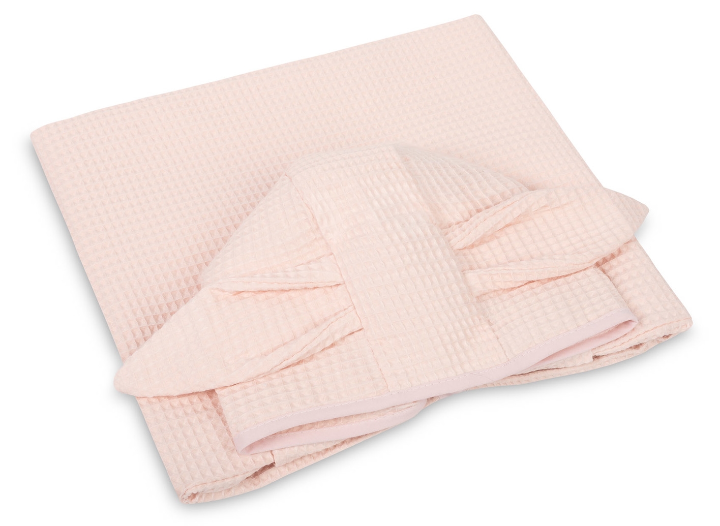Poncho pentru bebeluș Sensillo - bumbac gofra, 70 x 60 cm, roz