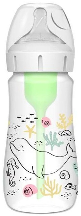 Biberon Dr. Brown's Options+ - Wide-Neck, 270 ml, Ocean Whale