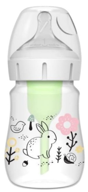Sticlă cu tetină Dr. Brown's Options - Wide-Neck, Woodland Bunny, 150 ml