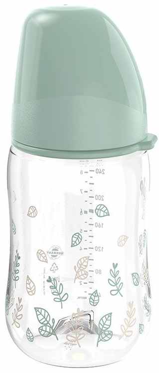 Biberon NIP Green - Cherry, Flow M, 0 m+, 260 ml, verde, verde