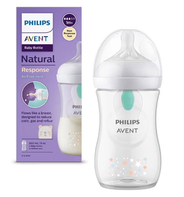 Biberon Philips Avent - Natural Response 3.0, AirFree, 260 ml, Koala