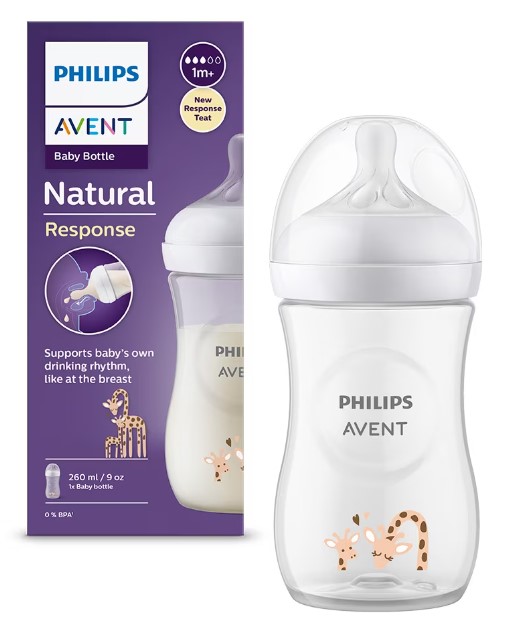 Biberon Natural Response, 1 luna +, 260 ml, Girafe, Philips Avent - imagine 2