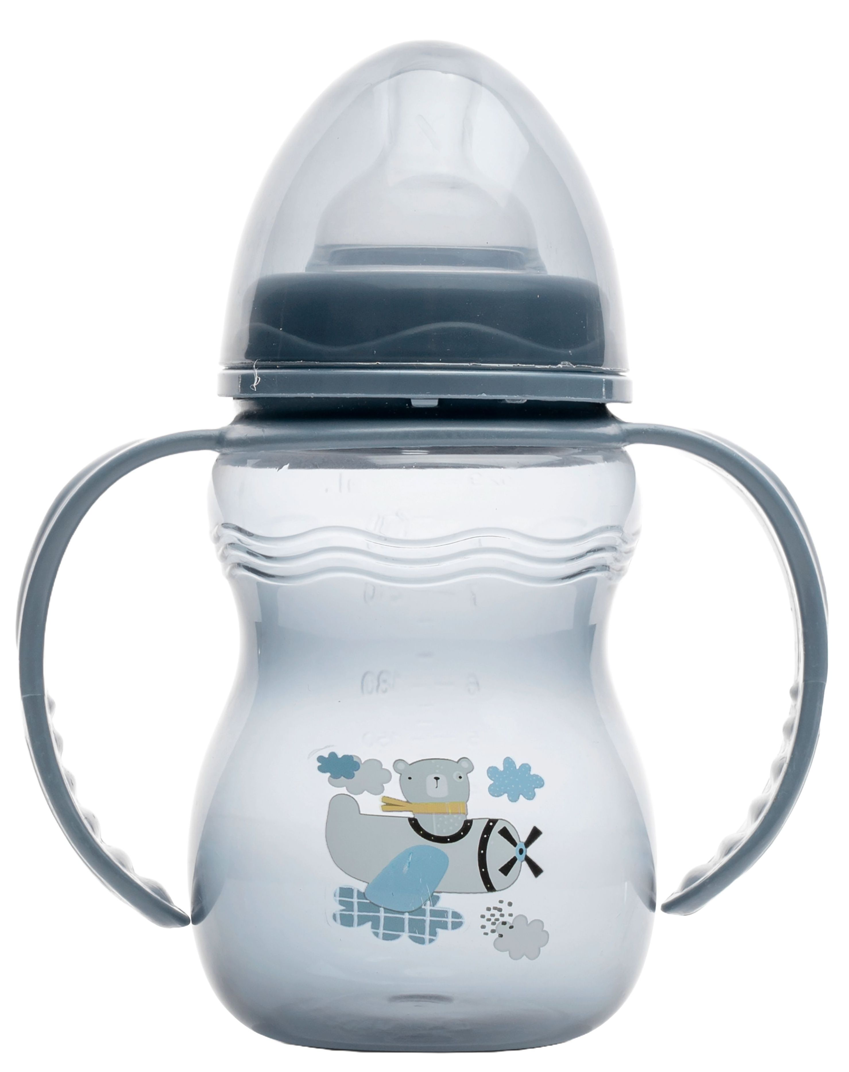 Biberon cu mânere Lorelli My Friend - 250 ml, Cameo Blue