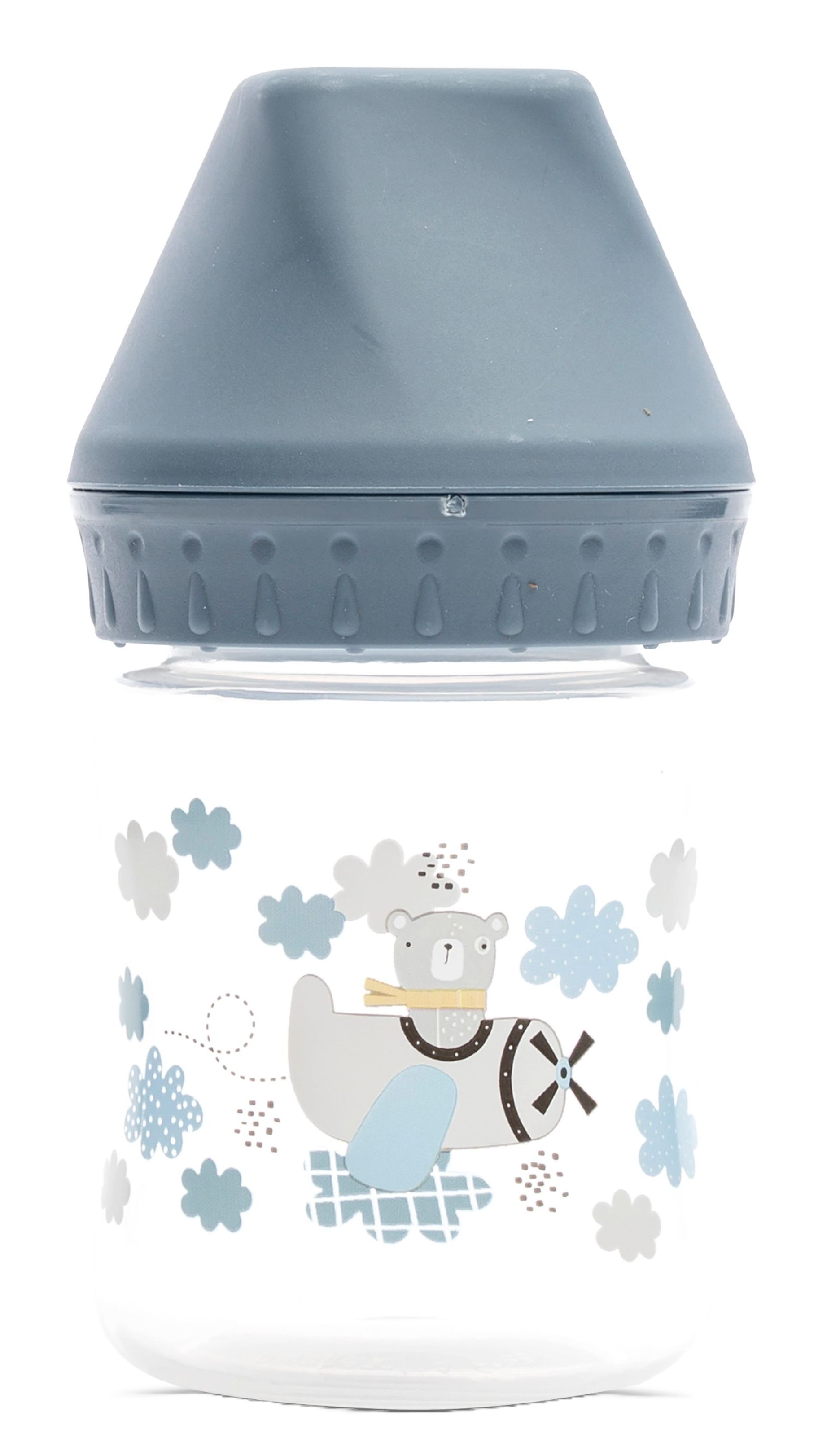 Biberon cu gât larg Lorelli My Friend - 125 ml, Cameo Blue