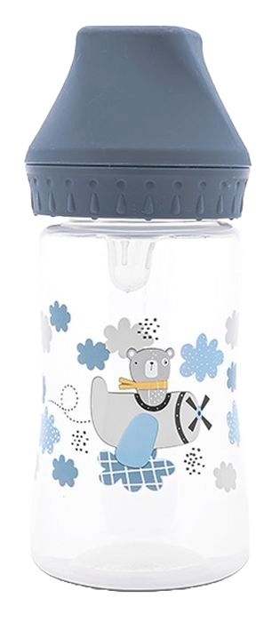 Biberon cu gâtul larg Lorelli My Friend - 250 ml, Cameo Blue