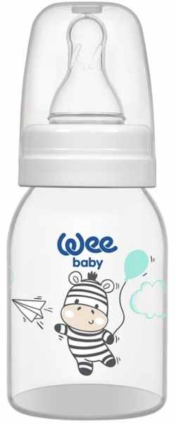 Biberon Wee Baby Classic - 125 ml, alb cu zebră