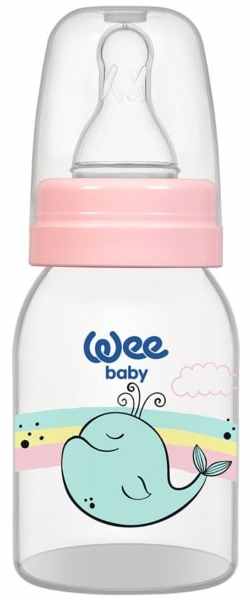 Biberon Wee Baby Classic - 125 ml, roz cu balenă