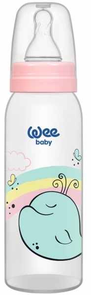 Biberon Wee Baby Classic - 250 ml, roz cu balenă