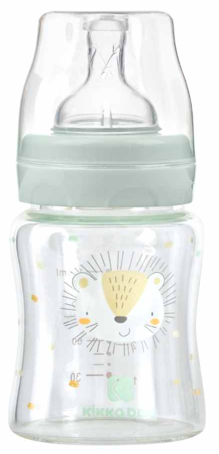 Biberon din sticlă KikkaBoo Jungle King - 120 ml, mentă