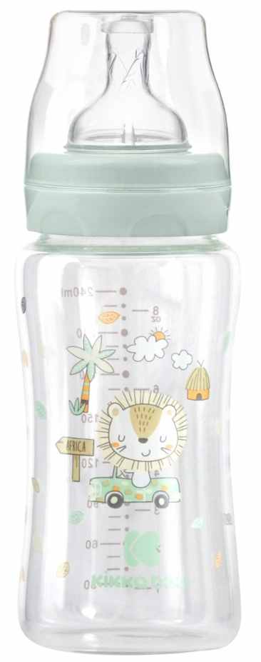 Sticle de sticlă pentru copii KikkaBoo Jungle King - 240 ml, mentă