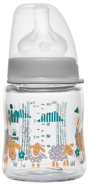 Biberon din sticlă NIP - Flow S, 0 m+, 120 ml