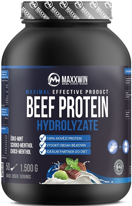 Beef Protein, ciocolată și mentă, 1500 g, Maxxwin