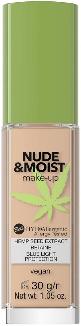 Bell HYPOAllergenic Fond de ten hidratant  Nude &amp; Moist, 03, 30 g